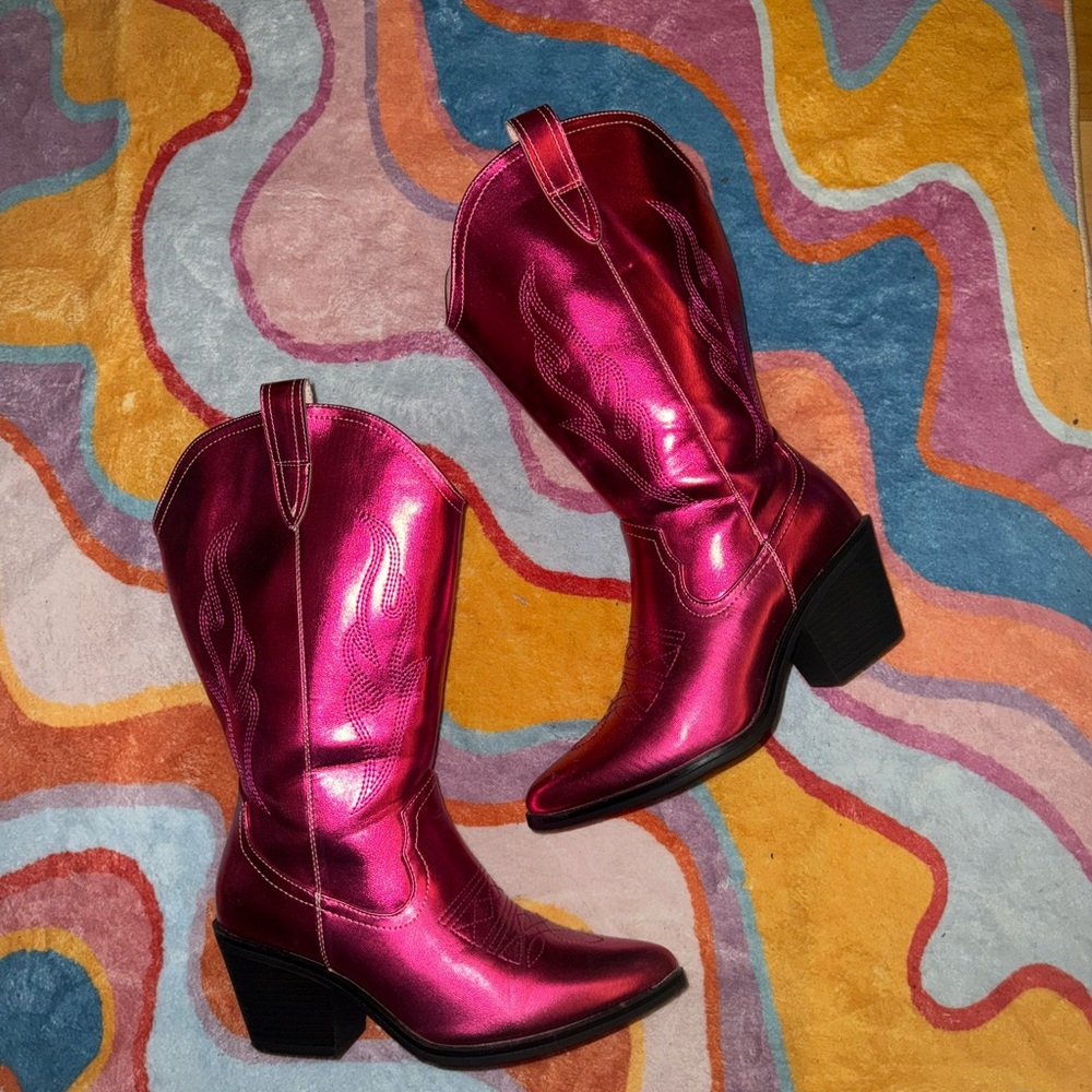 Vibrant Pink Cowboy Boots